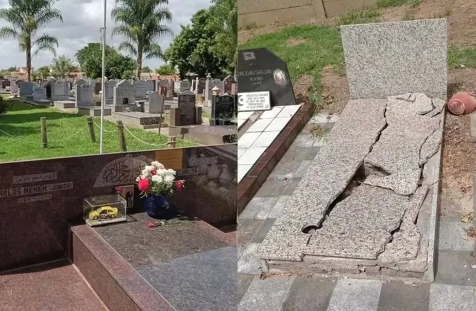 Vandalizaron las tumbas de Carlos Menem y su hijo en el cementerio islámico de La Matanza