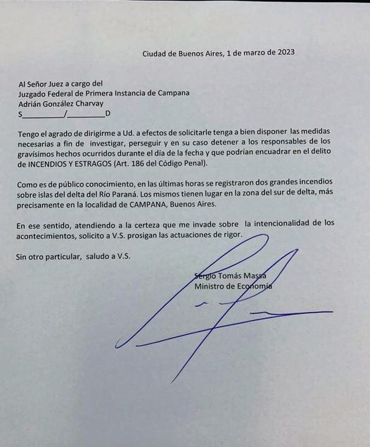 Massa sospecha que incendios fueron intencionales y presentó denuncia para que justicia investigue