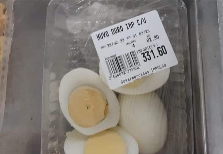 Un supermercado correntino dos huevos duros a más de 300 pesos