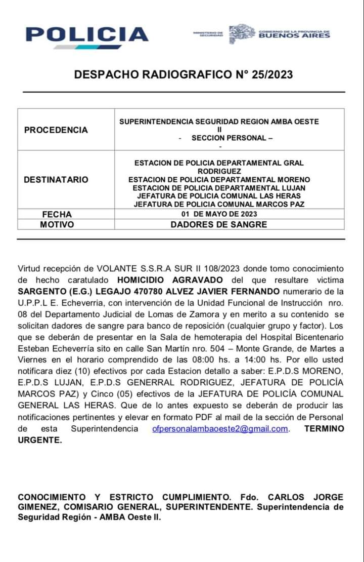 EN POLICIA NO ES VOLUNTARIO DONAR SANGRE ES OBLIGATORIO