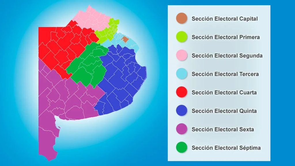 Qué municipios contiene cada una de las ocho secciones electorales de la Provincia y cuántos votantes suman