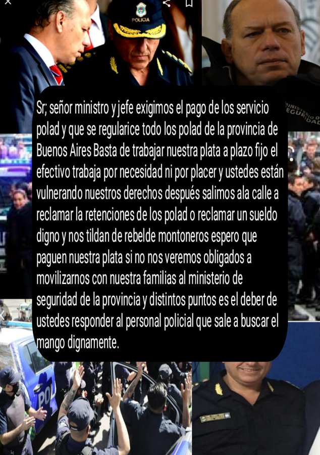 Reclaman el pago atrasados de los servicios POLAD 