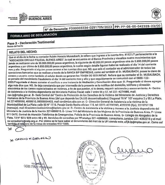 DENUNCIAN QUE HACKEARON LA CUENTA DE LA ASOCIACIÓN CIRCULO POLICIAL BUENOS AIRES
